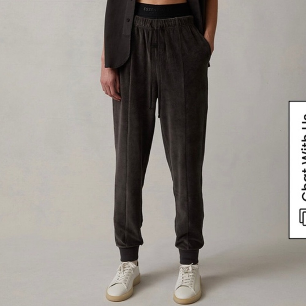 Fear of God FOG Charcoal velvet essentials joggers